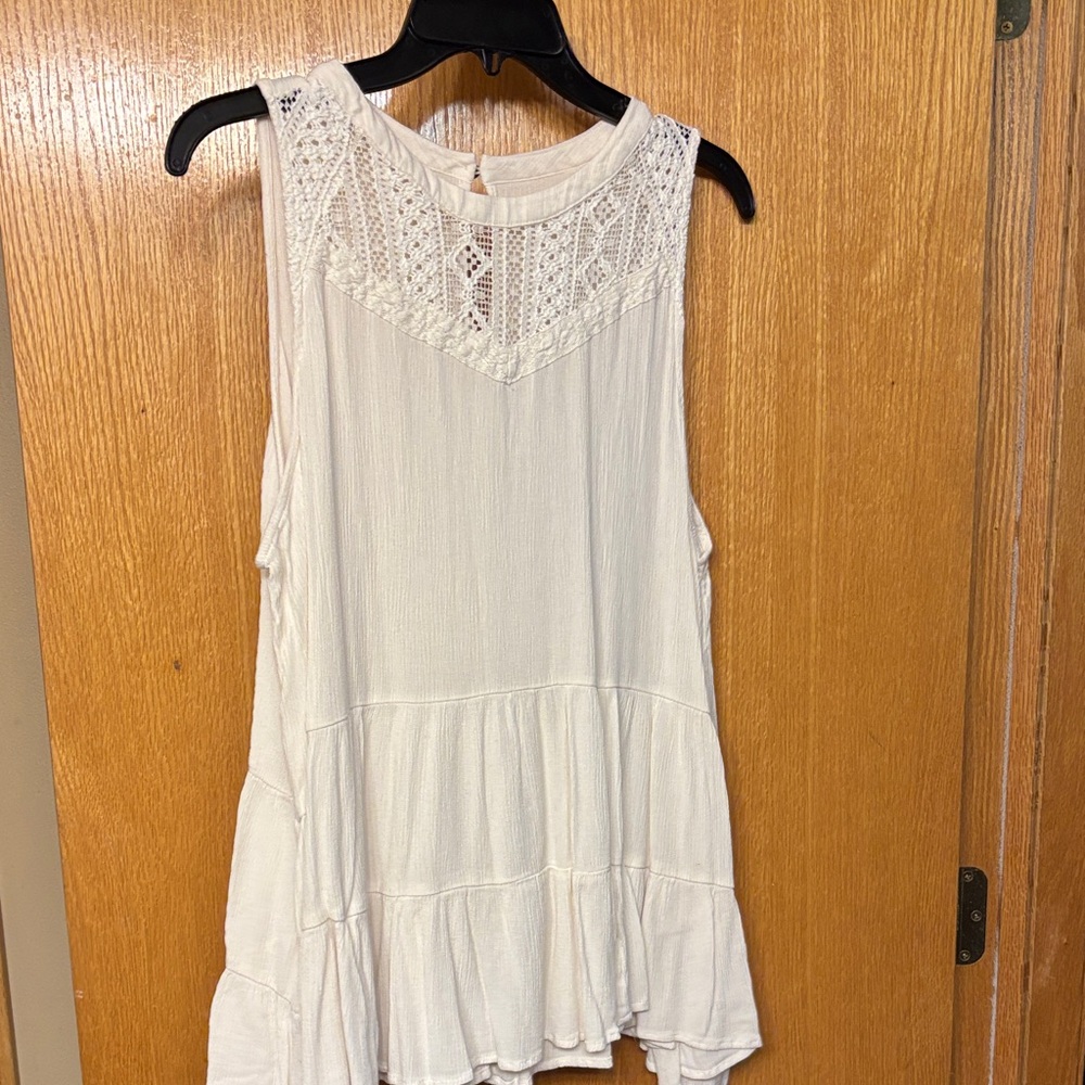 5 for $25  Maurices Cream Sleeveless Lace Blouse